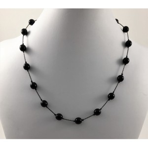 Everyday black pearls necklace
